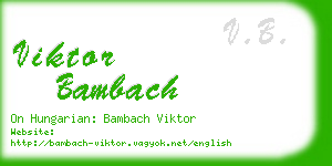 viktor bambach business card